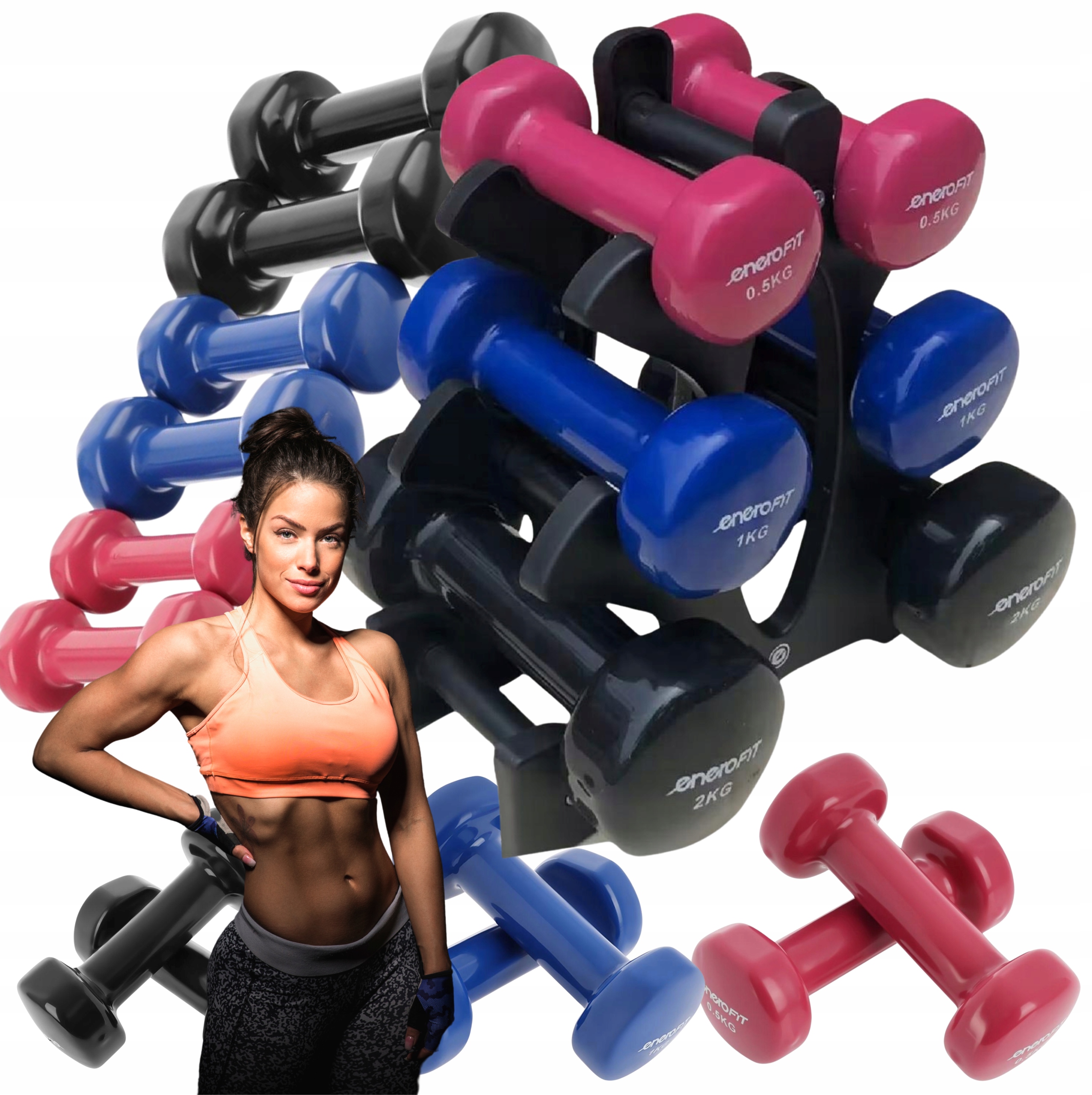 Sada Činek 7 Kg Domácí Fitness Stojan 2X.05 2X1 Kg 2X2 Kg