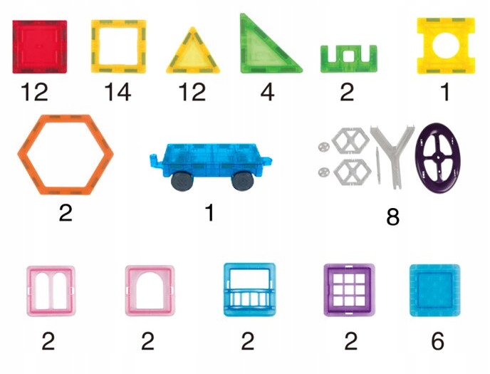 KLOCKI MAGNETYCZNE 3D budynki pojazdy podwozie MEGA ZESTAW 70 el. Bohater brak