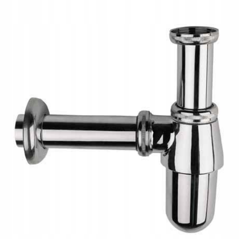 Sifón polosifón do umývadla, mosadz, chróm Diamond