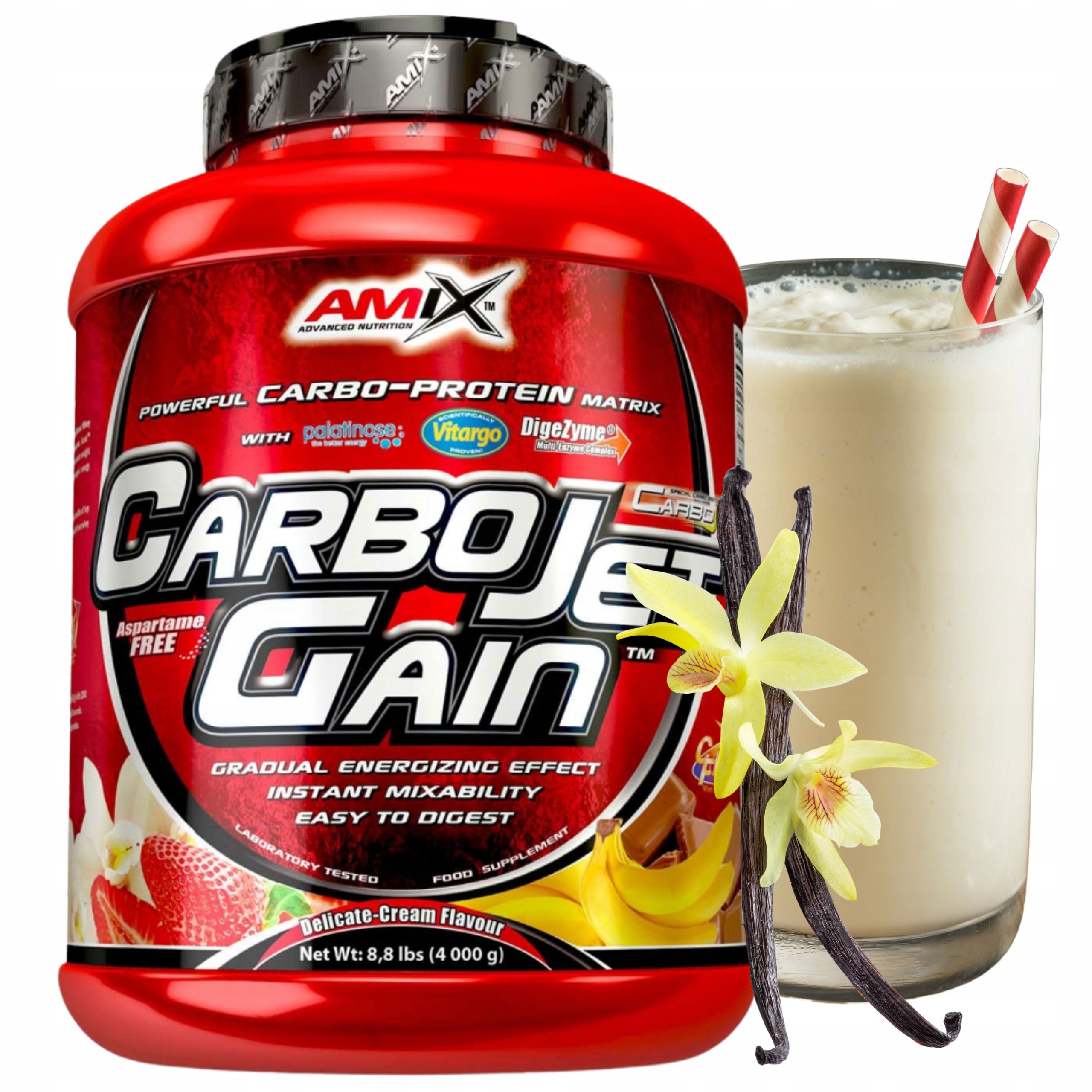 Gainer Na Svalovou Hmotu Protein Komplexní sacharidy Vanilka 4000 g