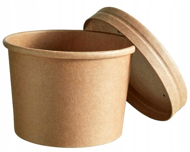 

Pojemniki do zup papierowe Kraft 500ml+pokr 25szt
