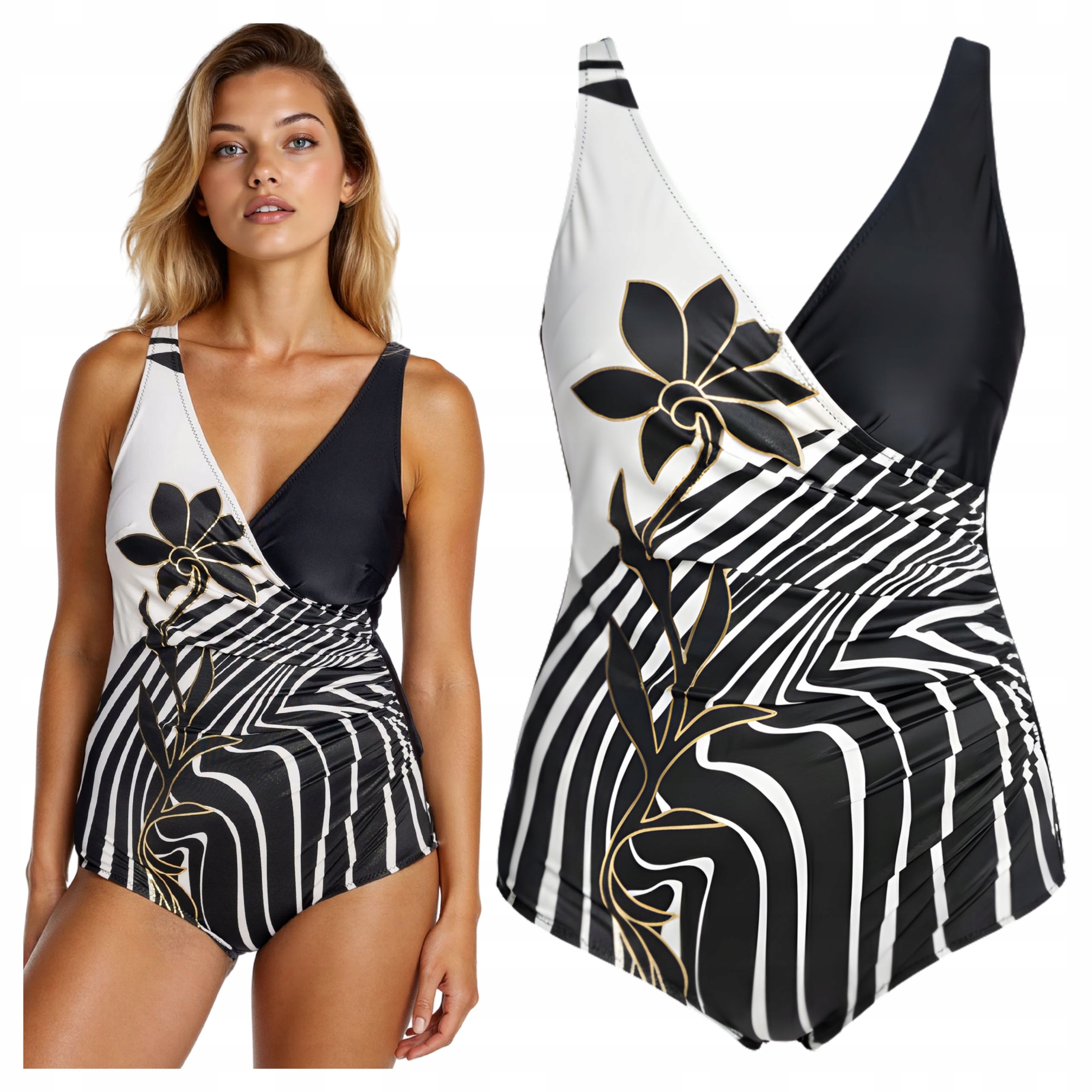 Jednodílné dámské zeštíhlující plavky Plus Size 48 4XL