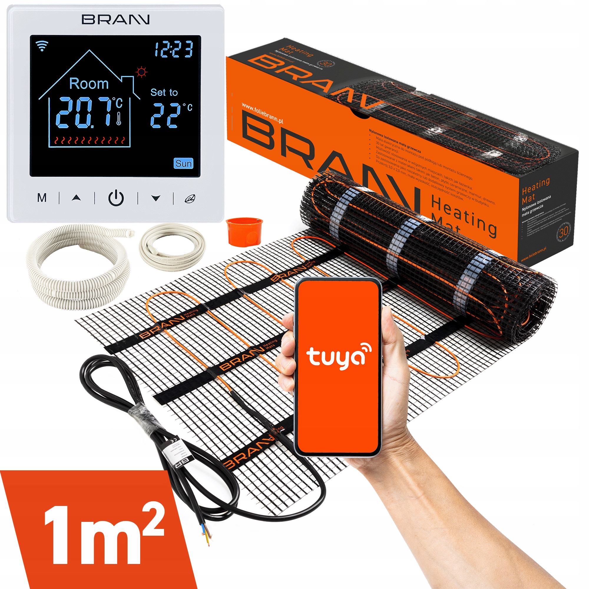 Vykurovacia podložka regulátor termostat 1m2 BC400-E White Wifi