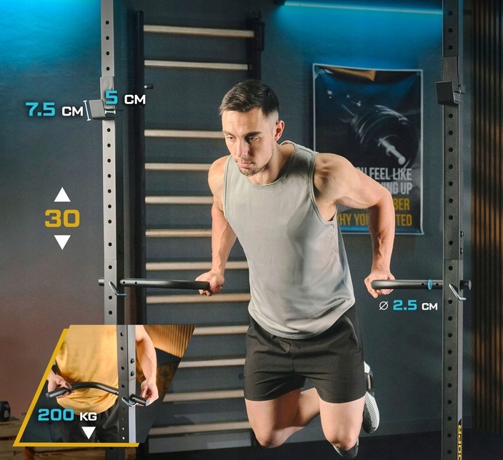 WYTRZYMAŁY DRĄŻEK DO 300kg WOLNOSTOJĄCY DIPY SZTANGI ĆWICZEŃ NA SIŁOWNIE Marka bez marki