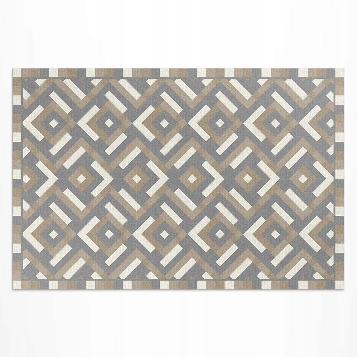 Vinylový koberec s potlačou Geometria pravidelný vzor vintage boho 140 x 210 cm