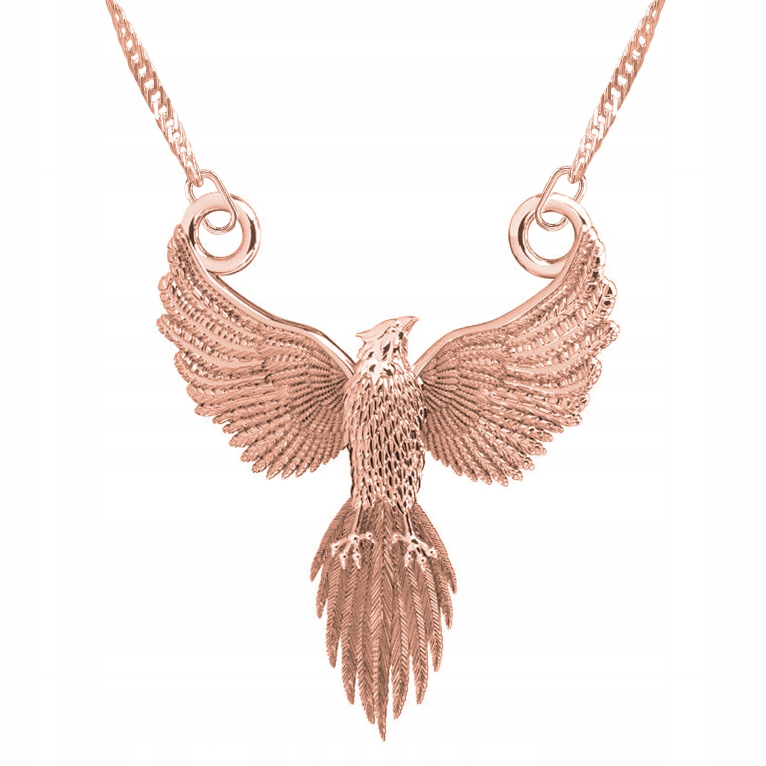 Pozlacený náhrdelník s Fénixem Mystický Fénix Zvíře Stříbro 925