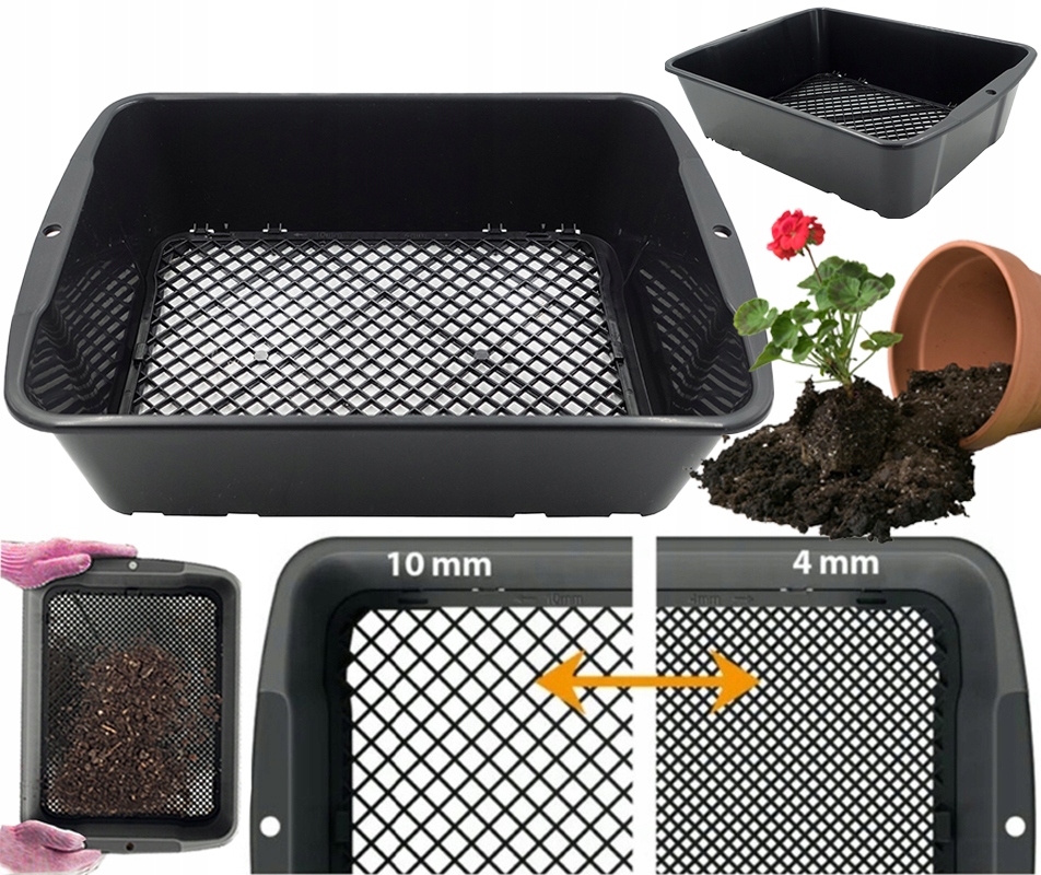 SITO OGRODOWE do przesiewania kompostu piasku ziemi Z REGULACJĄ OCZKA