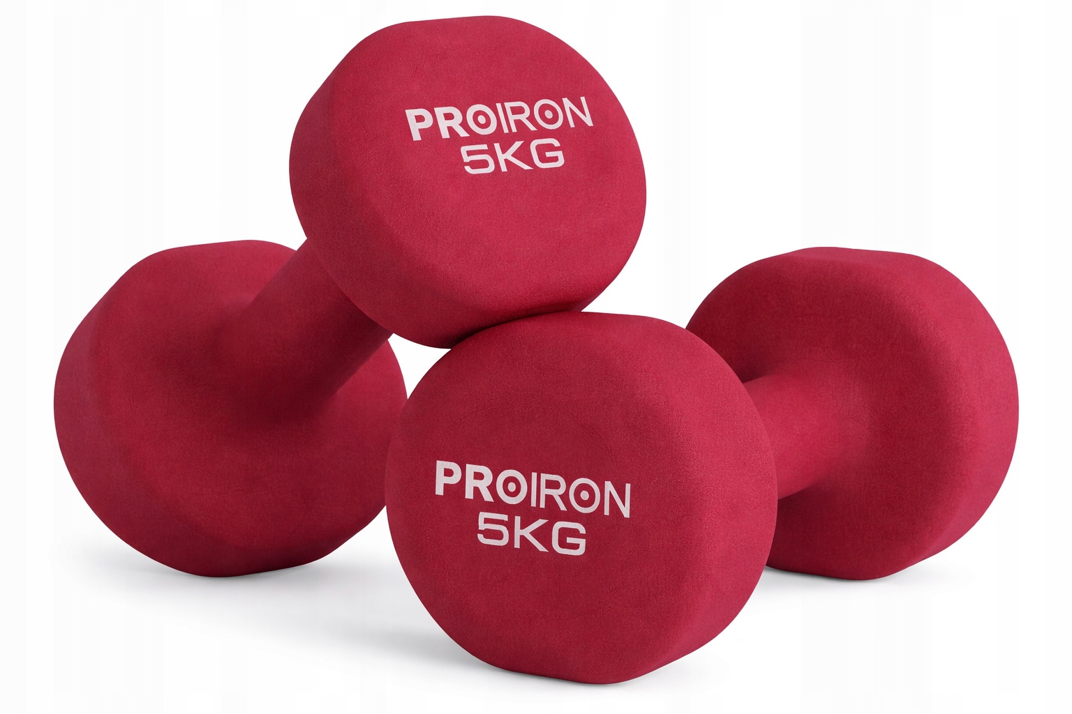 Proiron Hantle neoprenowe 2 x 5 kg Fitness do treningu siłowego