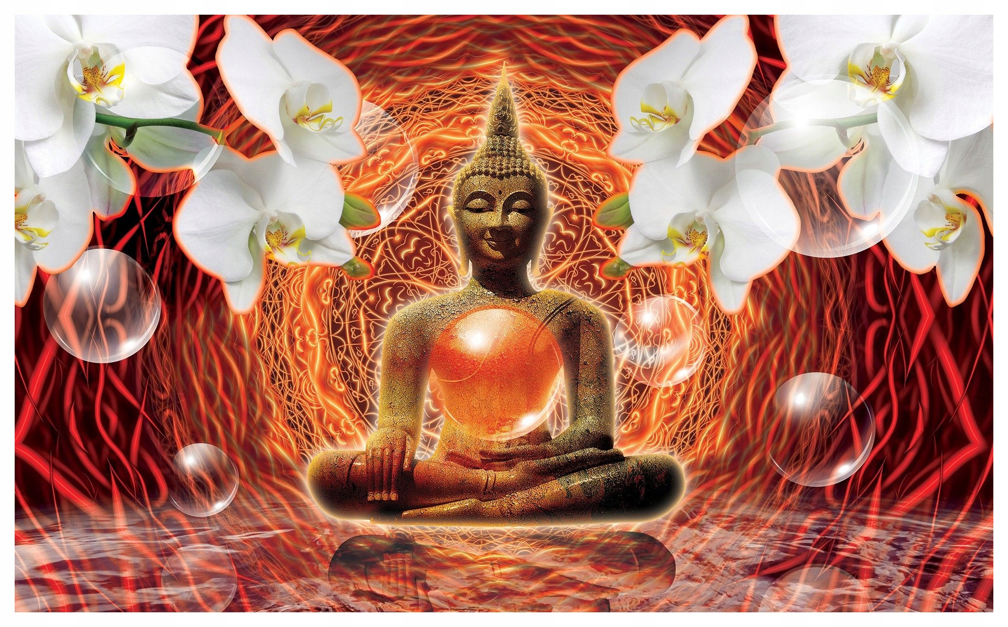 Fototapeta Buddha Orchideje Relax do ložnice vinylová 254x184 lepidlo