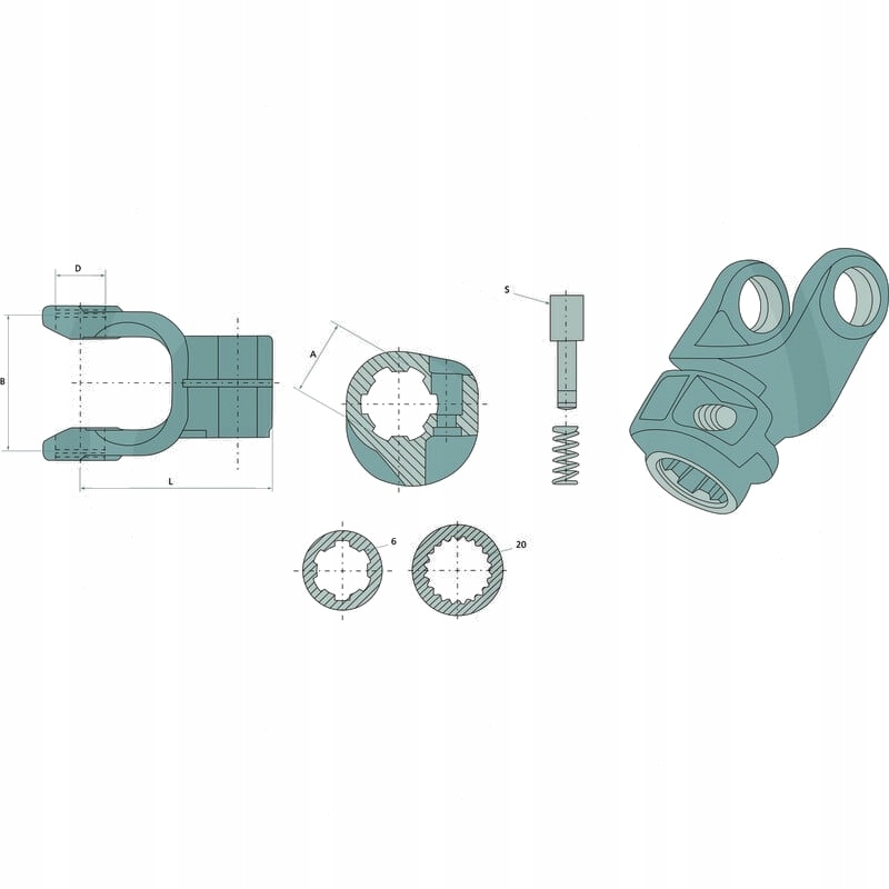 ROTARO Widełki wciskowe