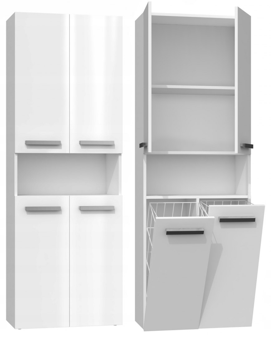 

Szafka Łazienkowa Regał Słupek Nel Dk 2K Kosz 60CM