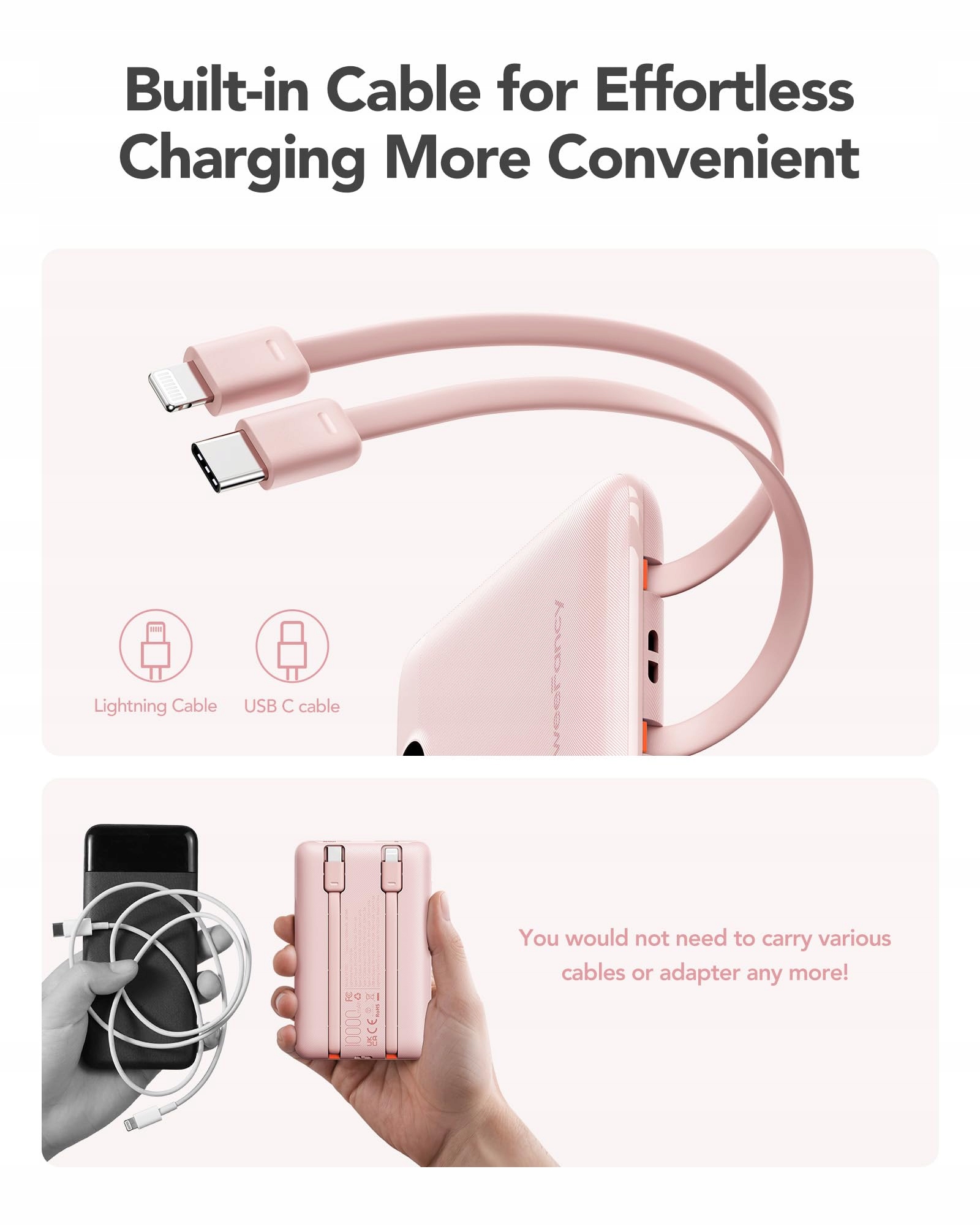 WEEFANCY Power Bank 10000mAh Mini USB C dla iPhone Samsung — miniatura 4