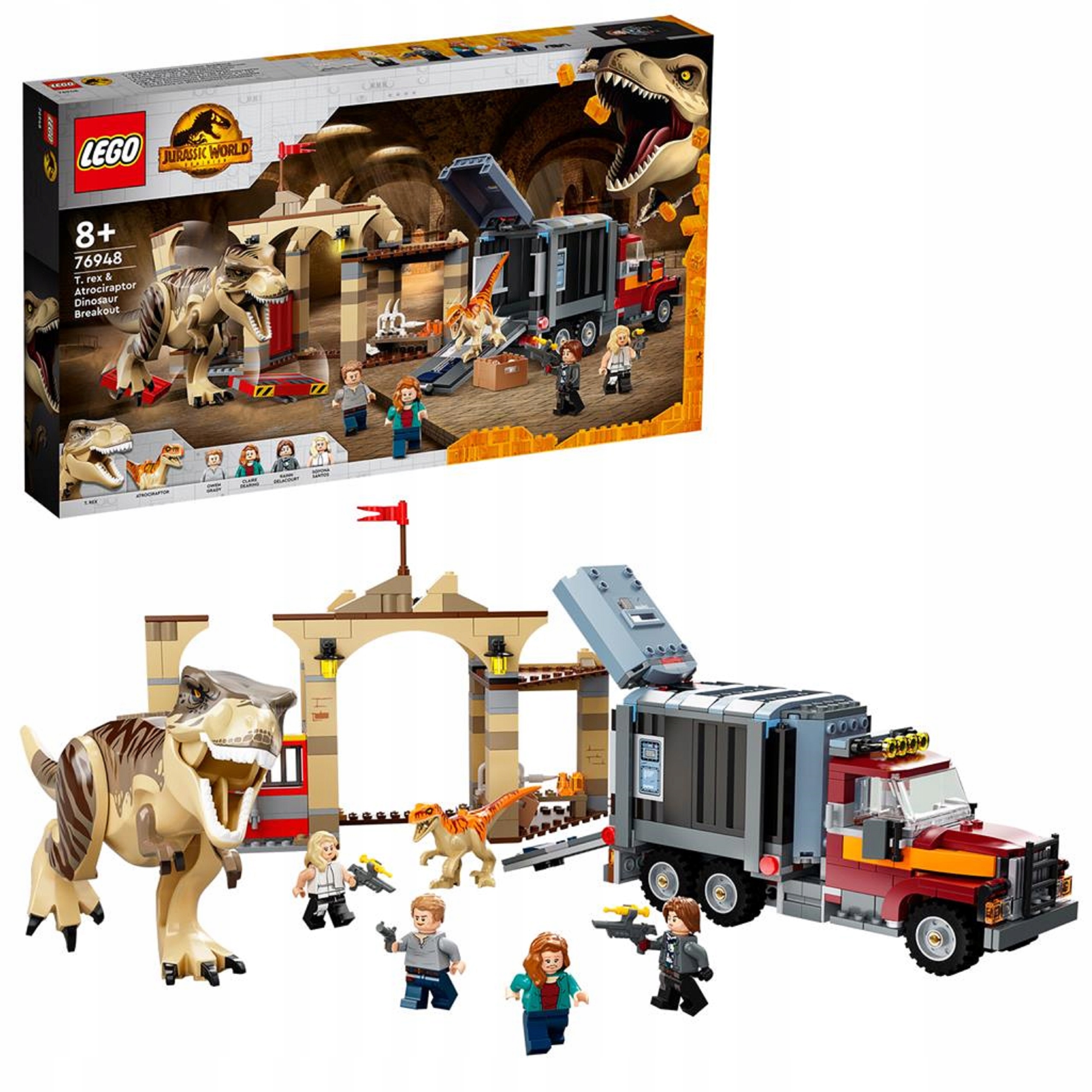

Lego Jurassic Dinozaury Samochód Tyranozaur 76948
