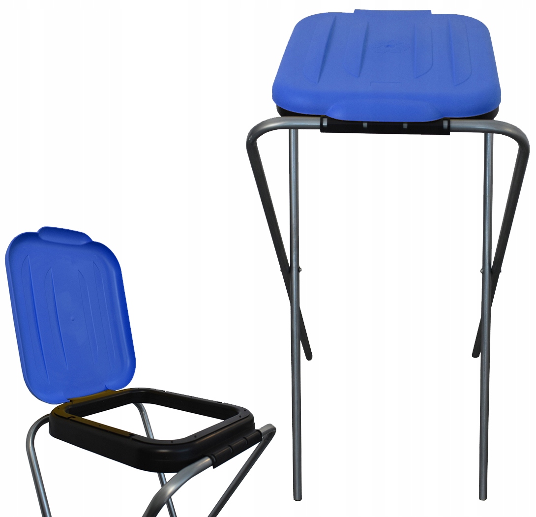 Stojak do segregacji odpadów (1-stanowiskowy) niebieski