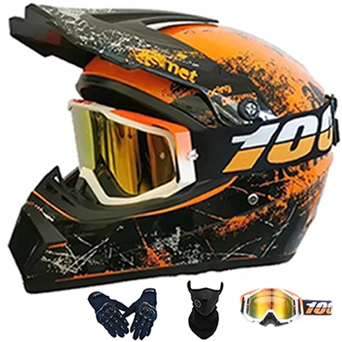 Motocyklová Přilba Crossová Lehká Enduro Quada Brýle Rukavice Maska L