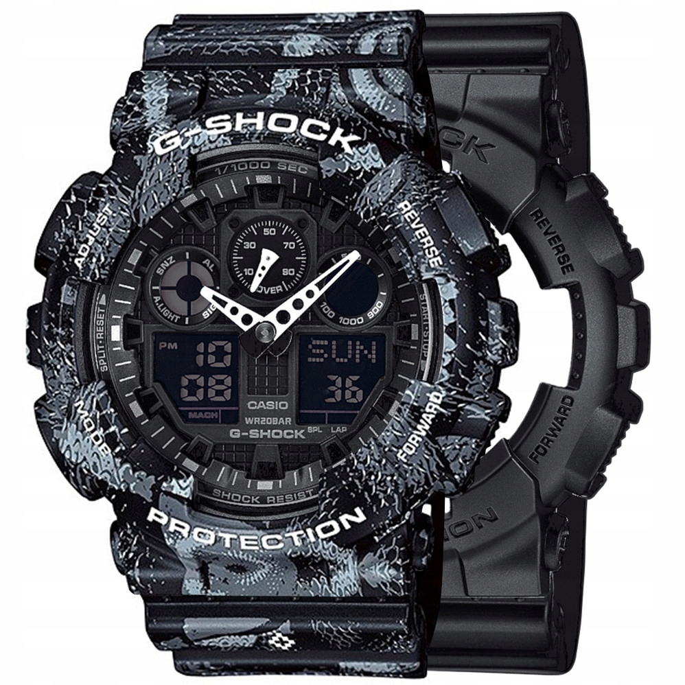 Set G-shock GA-100-1A1ER Šedo-černý