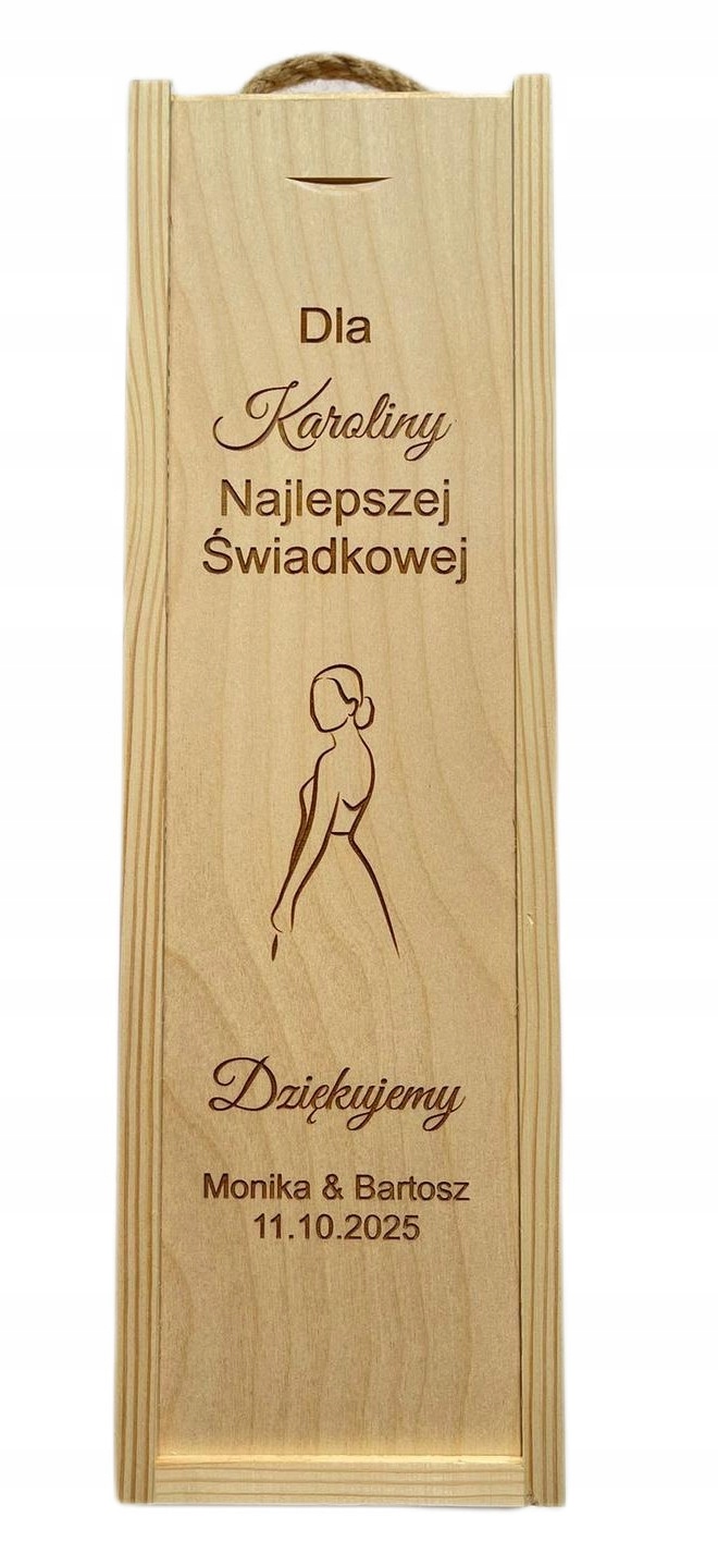 SKRZYNKA NA WINO PODZIĘKOWANIA DLA ŚWIADKOWEJ