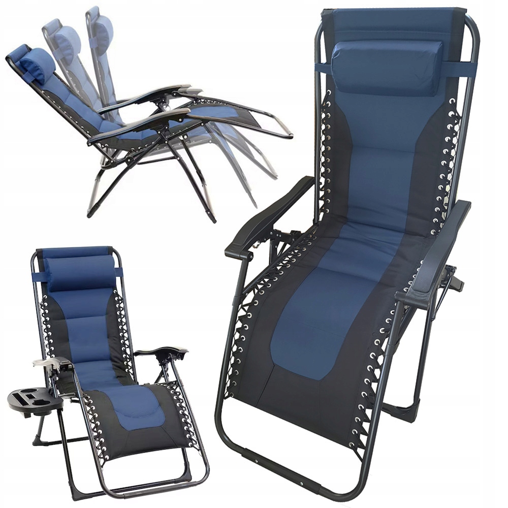 Ležadlo záhradné plážové skladací gravitačný vankúš vystužený mäkkým tvarom