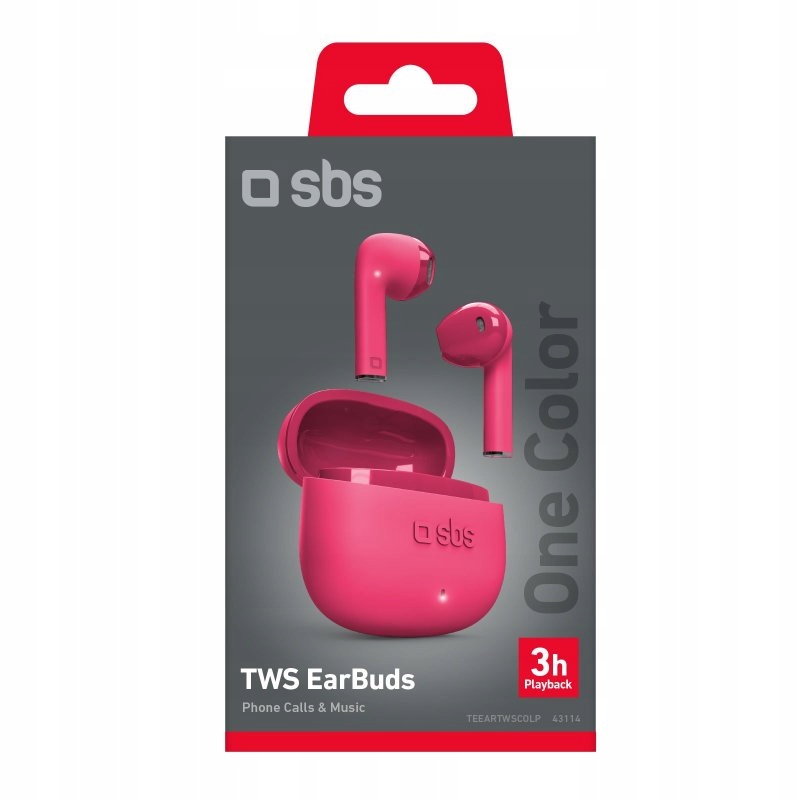 SBS ONE COLOR - SŁUCHAWKI BEZPRZEWODOWE DOKANAŁOWE Z MIKROFONEM EAN (GTIN) 8018417443114