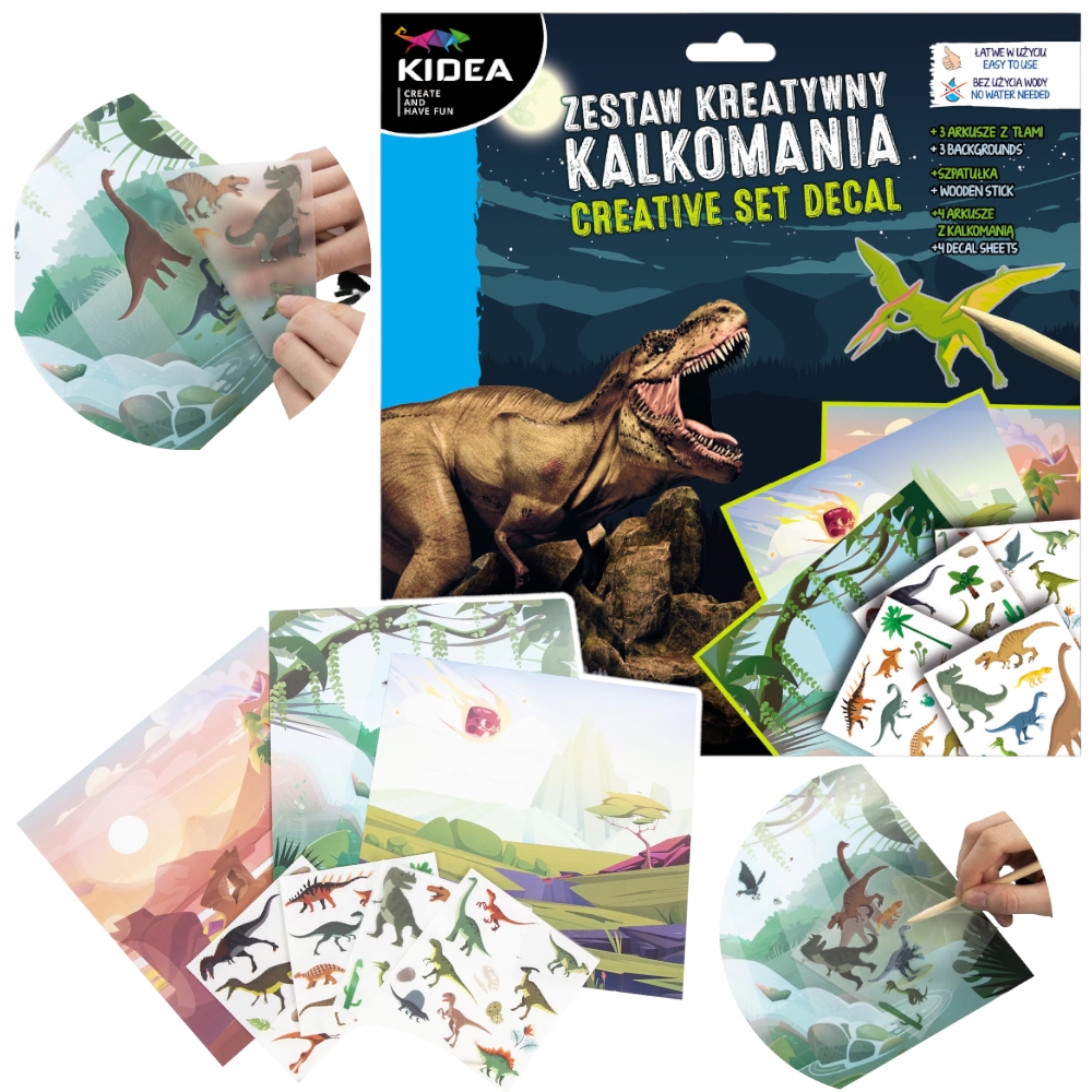 

Zestaw kreatywny Kalkomania dinozaury dla dzieci
