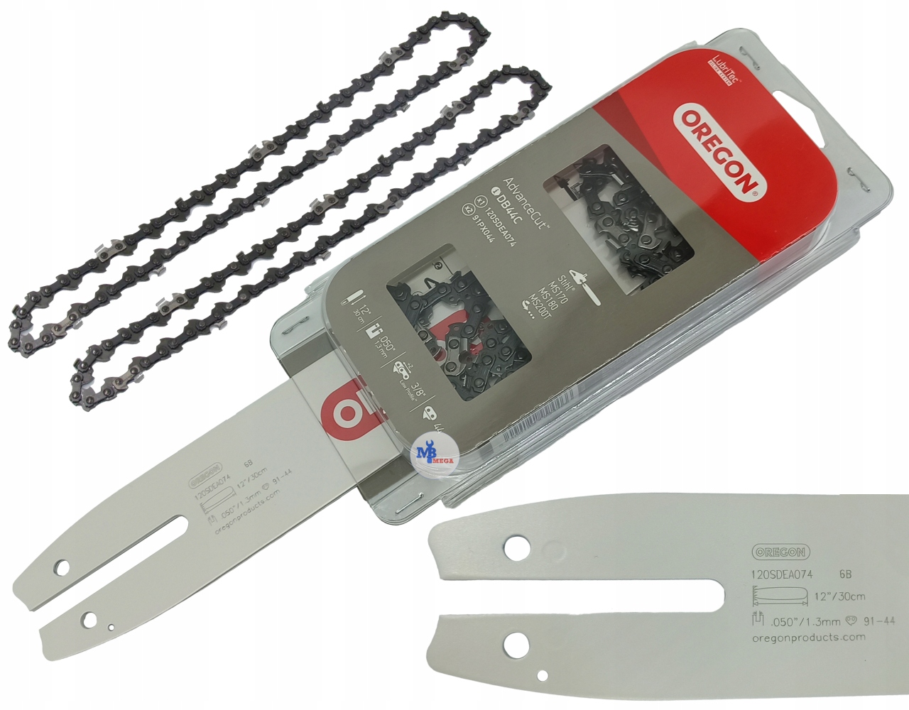 Zestaw Combo prowadnica 30cm 2x łańcuch 91P044E 30 cm 1,3 mm 3/8" 44og