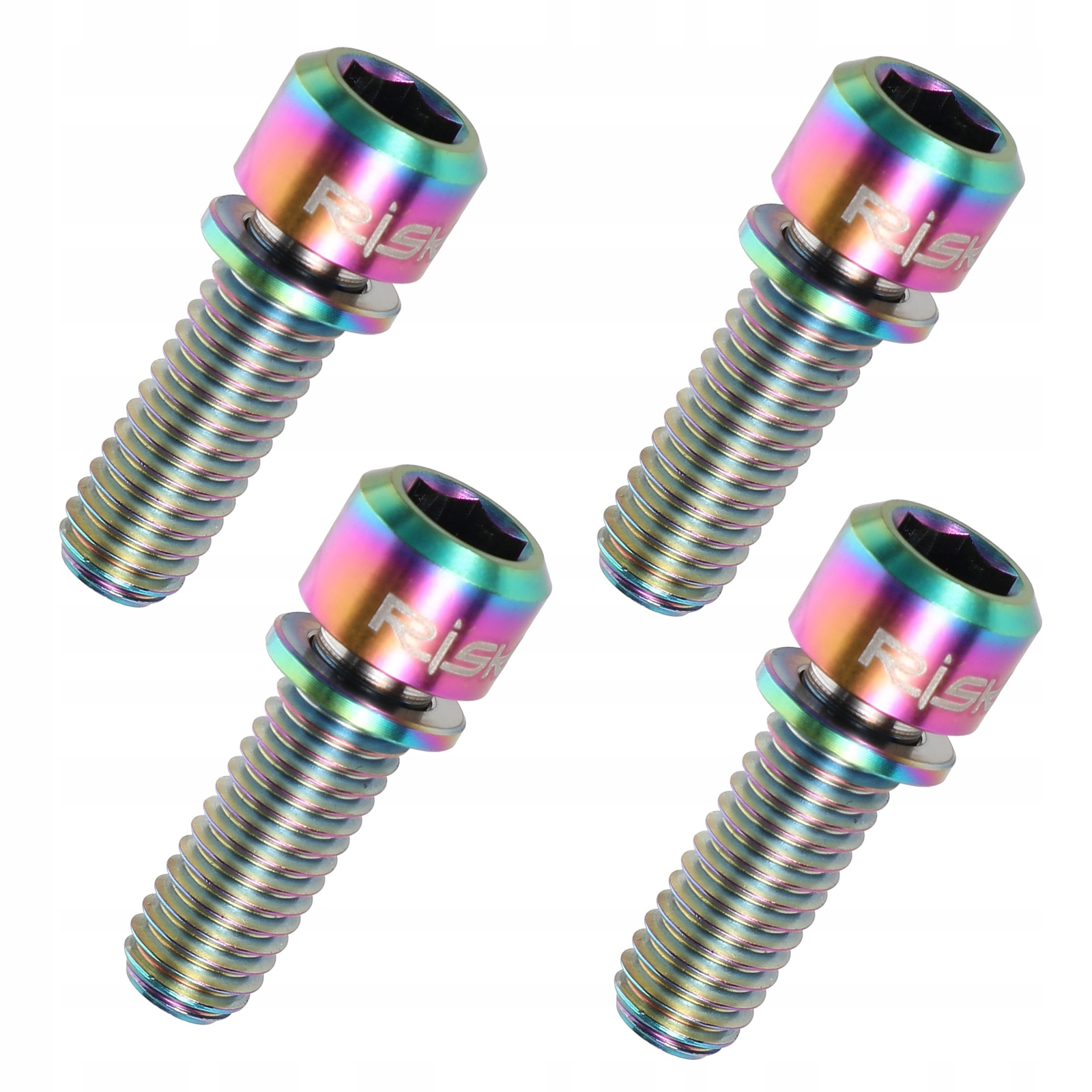 Zestaw 4 śrub do tarcz rowerowych, tytan TC4, Torx, srebrne