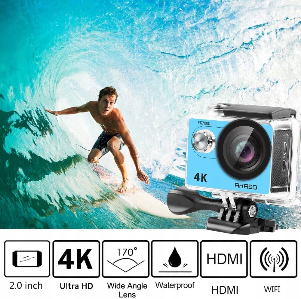AKASO EK7000 4K 30FPS 170° 20MP WiFi Wodoodporna Kamera — miniatura 2