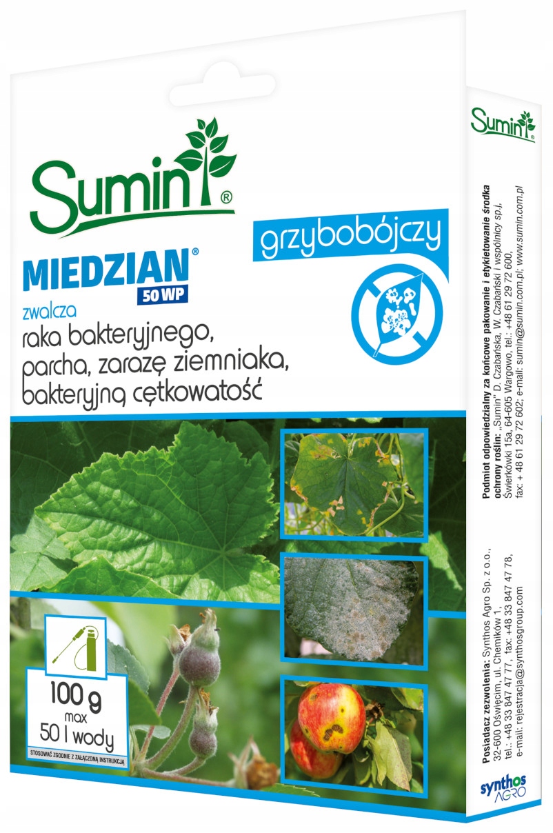 

Sumin Miedzian 50WP grzybobójczy zaraza parch 100g