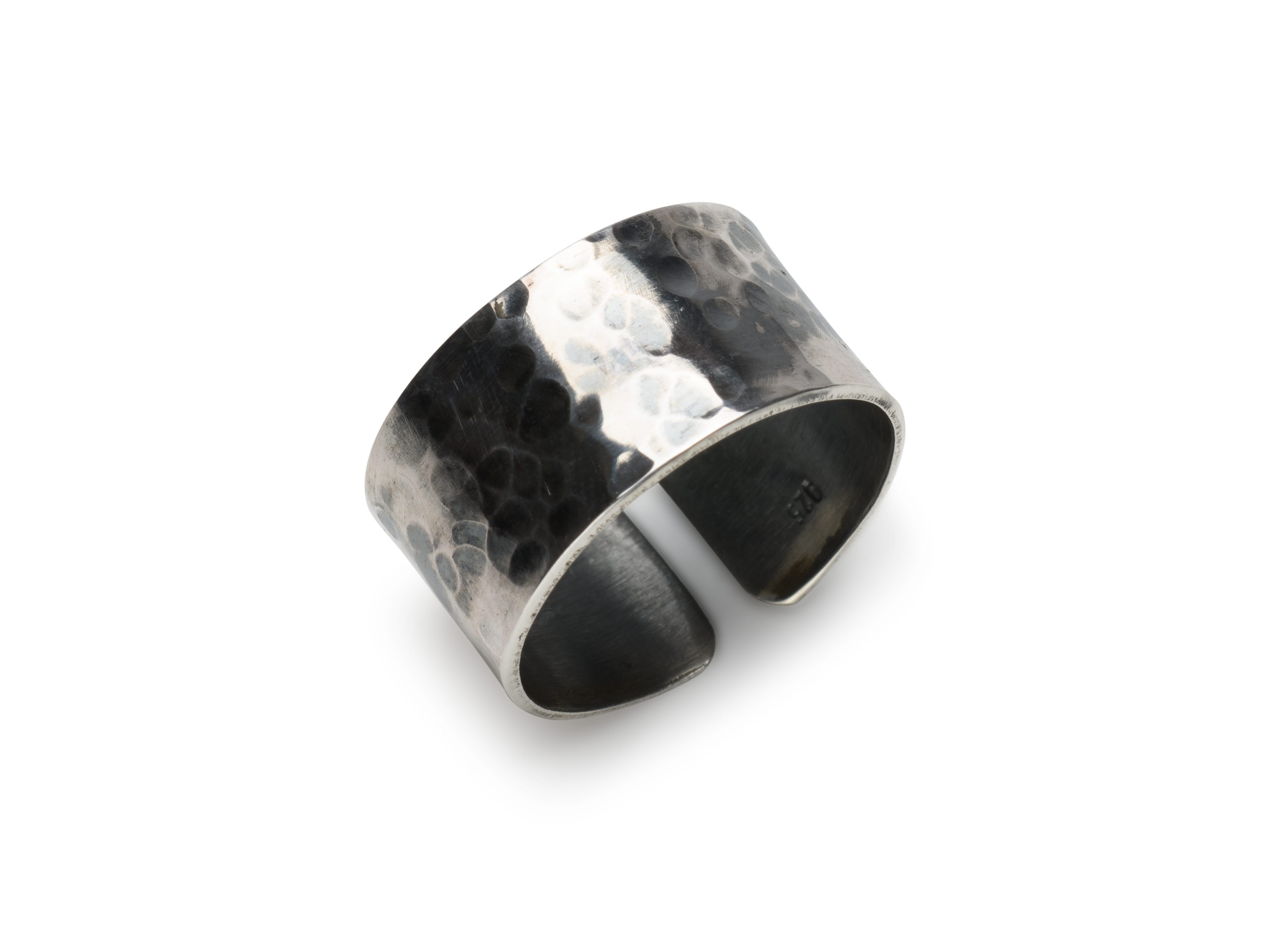 

Pierścionek-obrączka doginana, szeroka, srebro 925