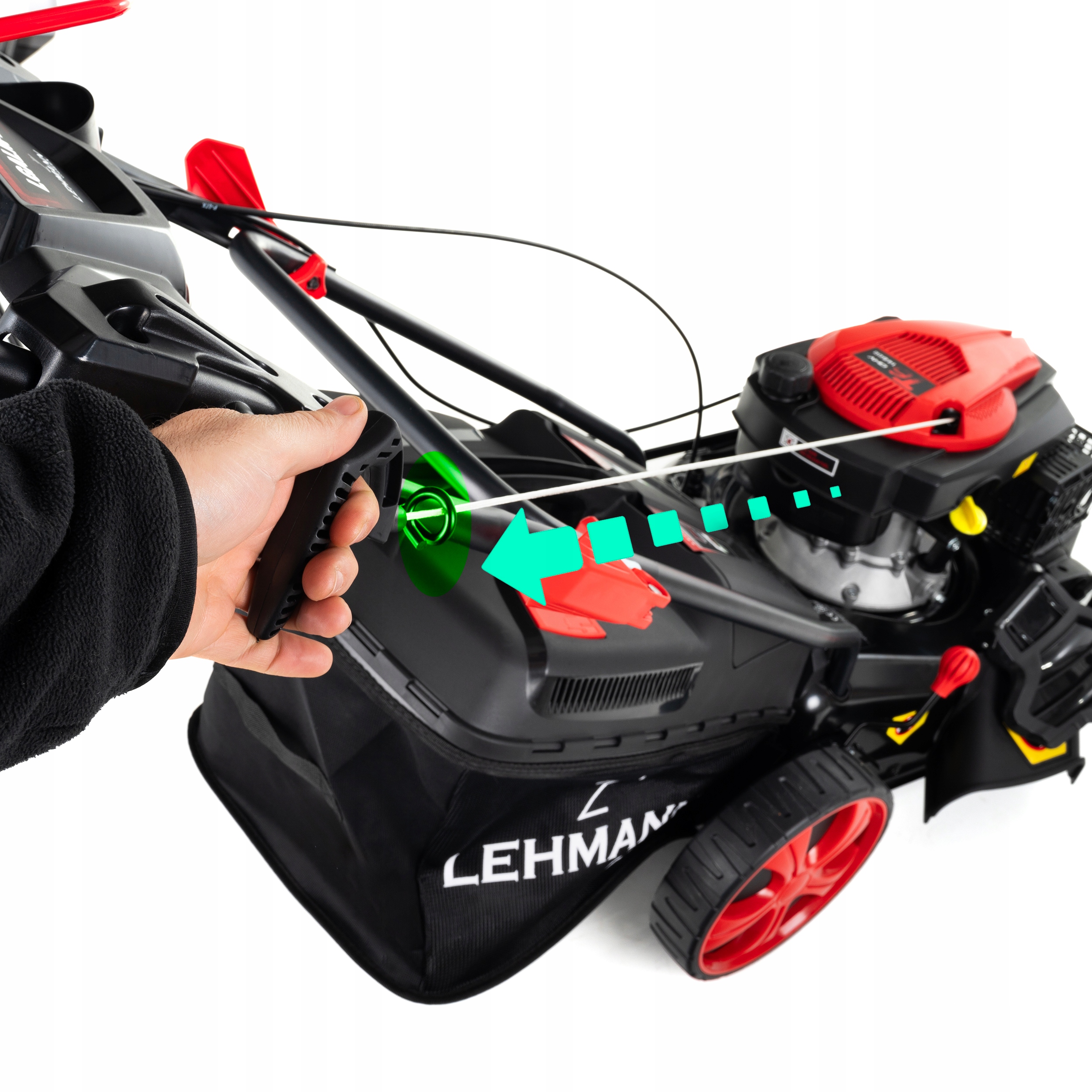 KOSIARKA SPALINOWA LEHMANN Z NAPĘDEM POTĘŻNA SILNIK 146CC MULCZOWANIE 46CM Regulacja wysokości koszenia z regulacją