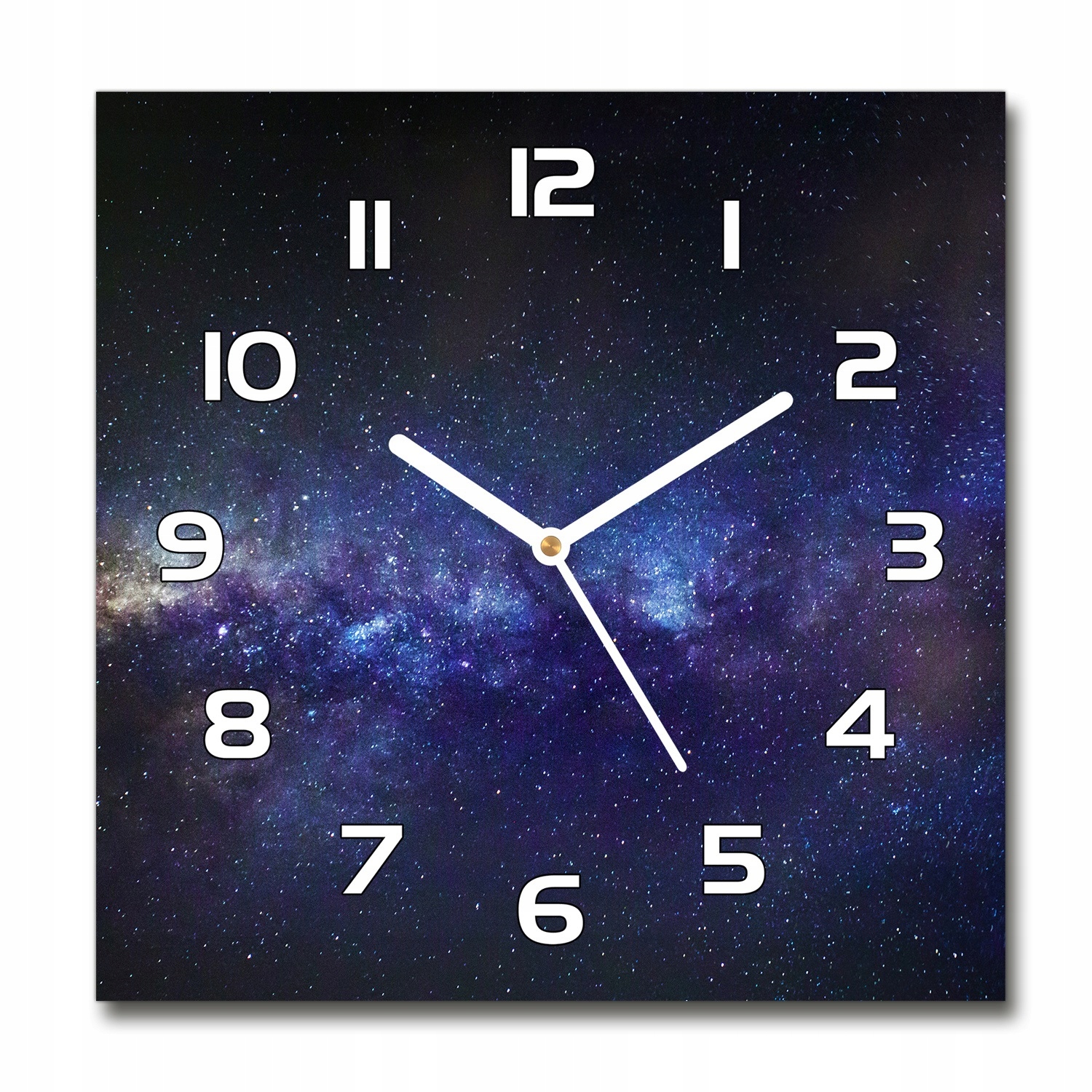 

Cichy ścienny szklany zegar Droga mleczna 30x30 cm