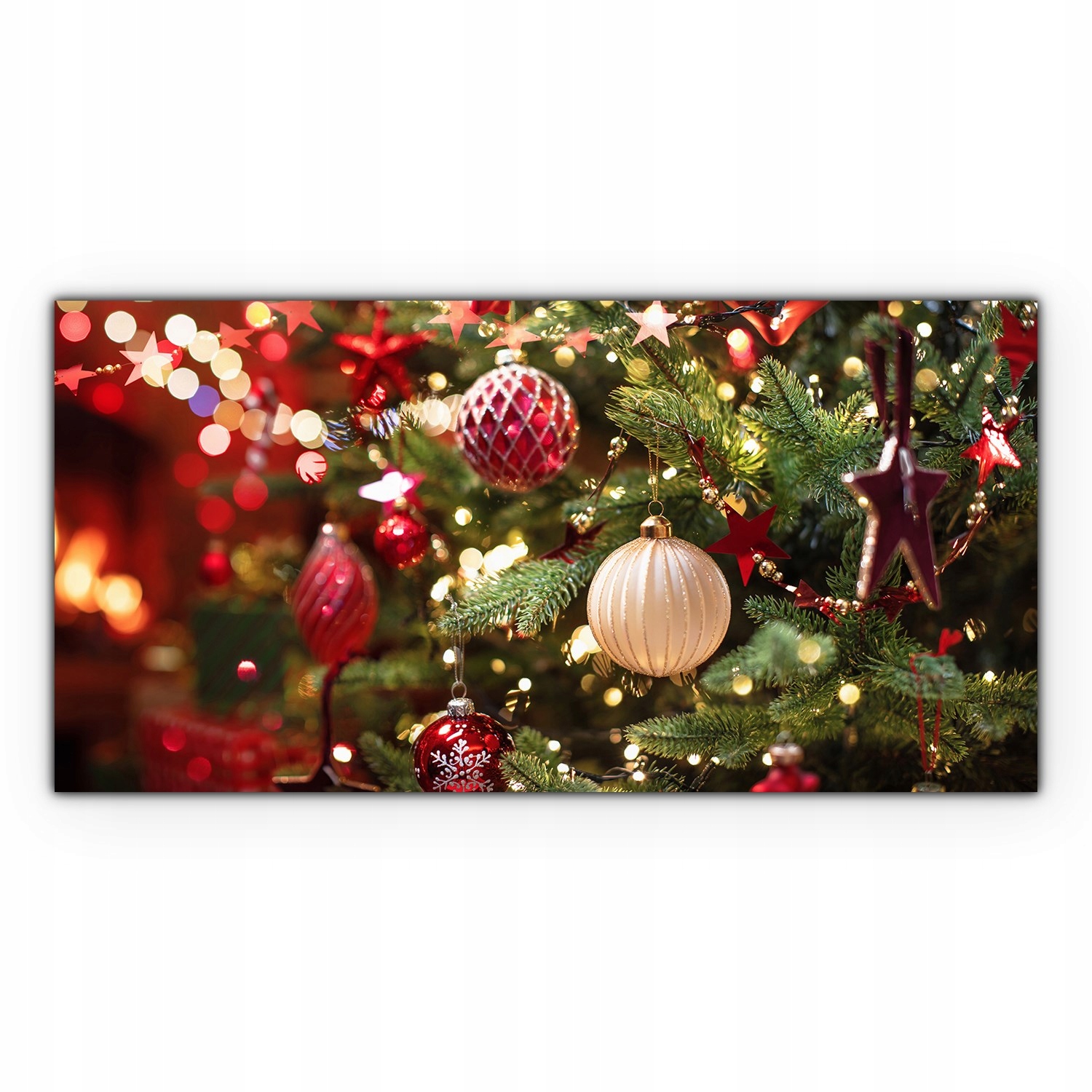 

Szklany obraz do salonu Bombki choinkowe 100x50 cm