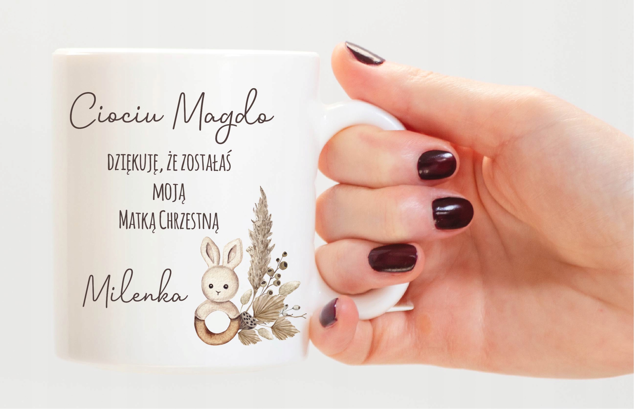 Kubek na podziękowanie dla CHRZESTNYCH CHRZEST KOMUNIA W1 Marka inna