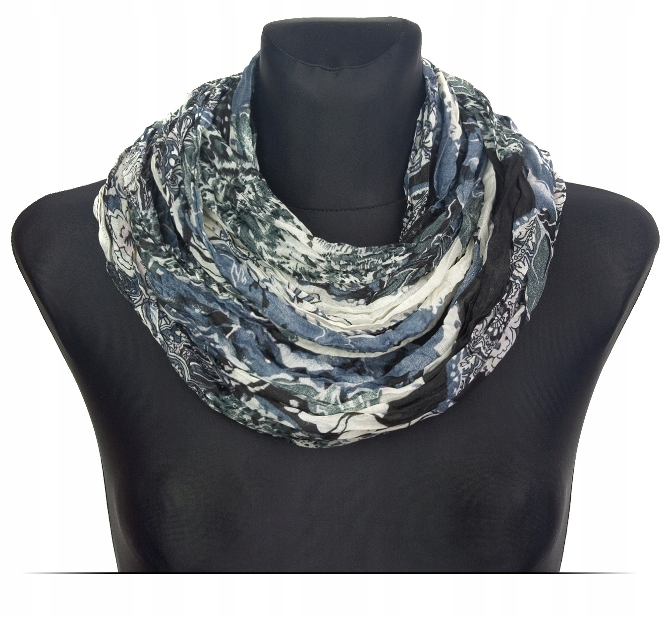 

Mały Komin szalik apaszka w róże szary/czarny 432