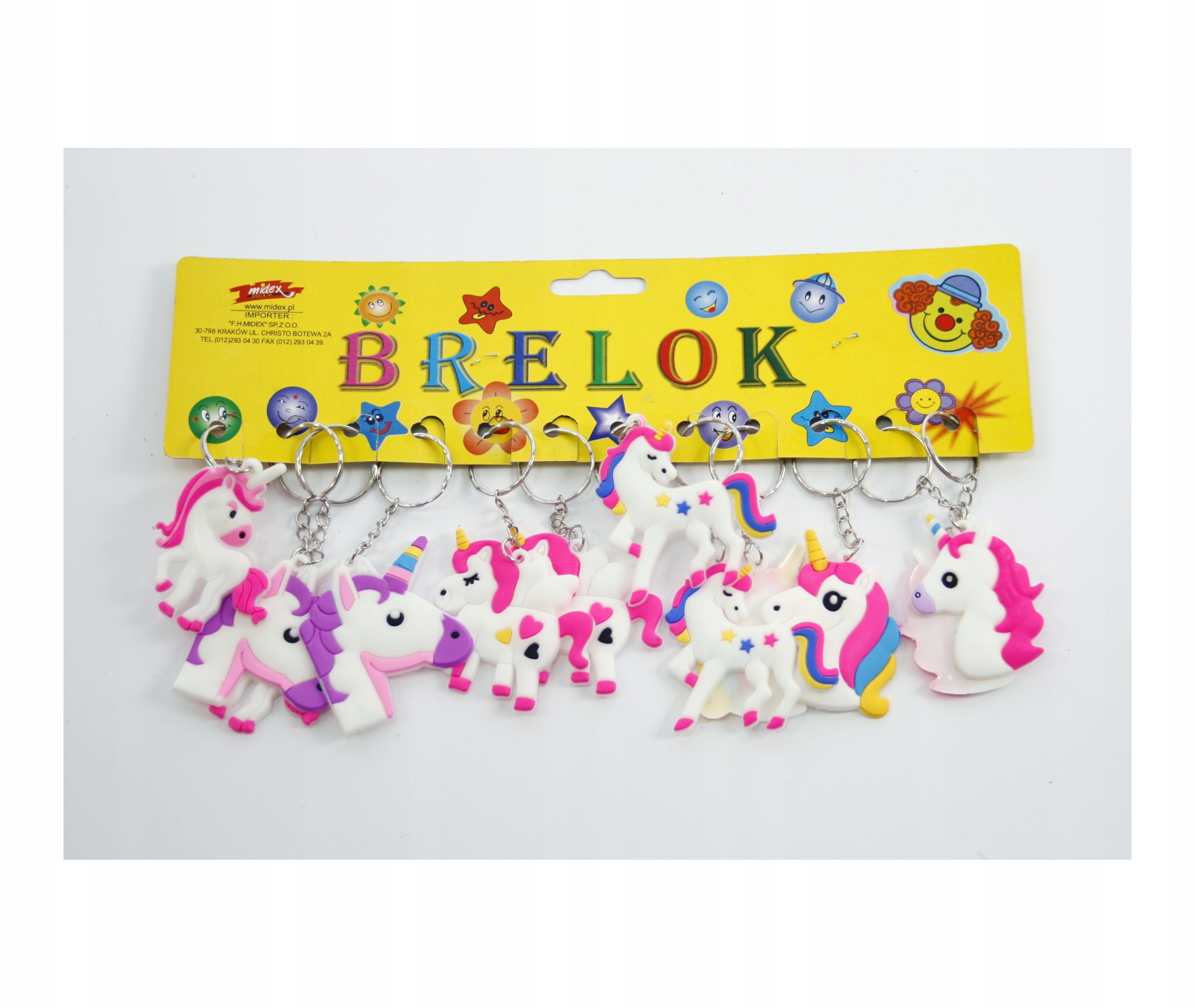 

Brelok Gumowy Jednorożec zawieszka Zestaw 12szt