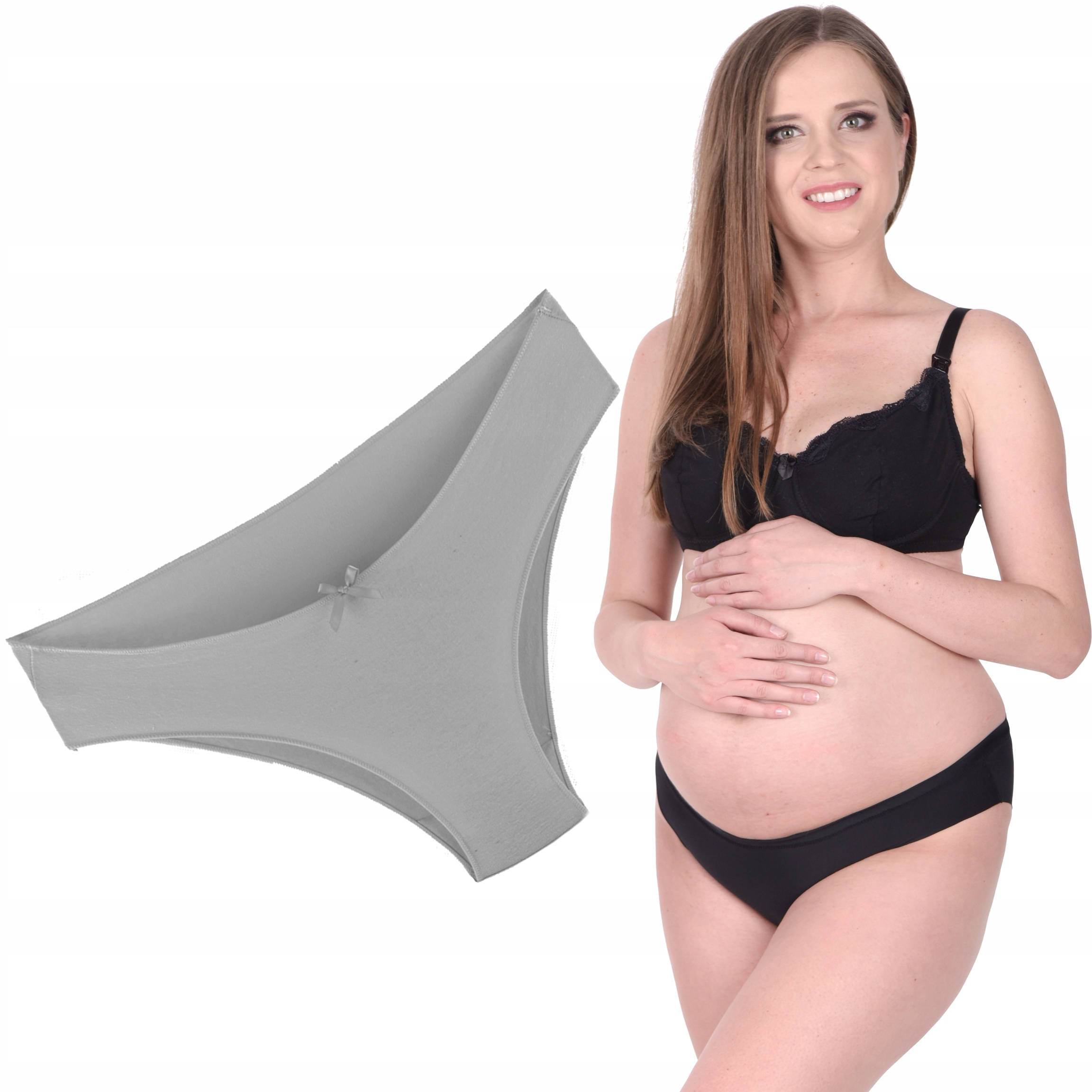 ANATOMICZNE majtki ciążowe pod brzuch BAWEŁNIANE Rozmiar S/M