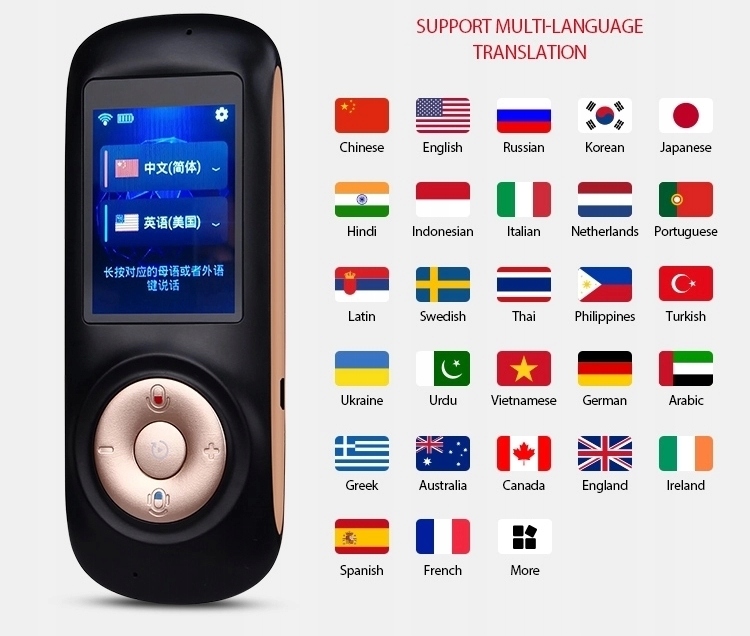 Translator, tłumacz elektroniczny - 119 języków Kolor szary