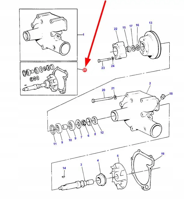 3641378M91 Zestaw naprawczy pompy wody Producent części AGCO