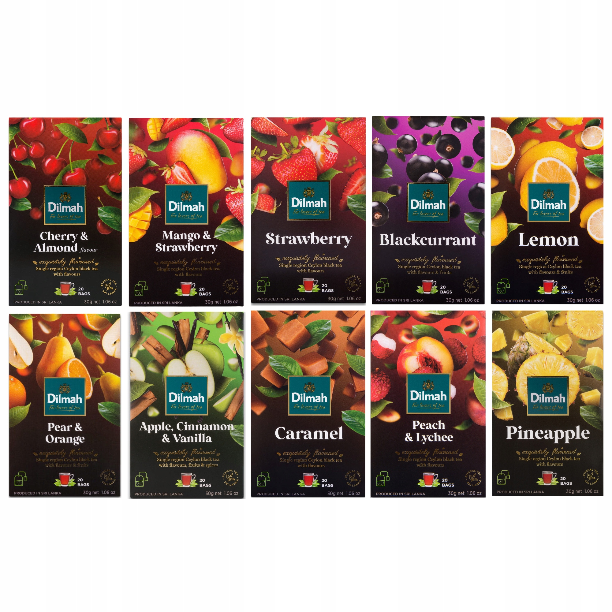 Zestaw Herbat 10 Smaków Herbata Czarna Dilmah Smakowa 200 Torebek