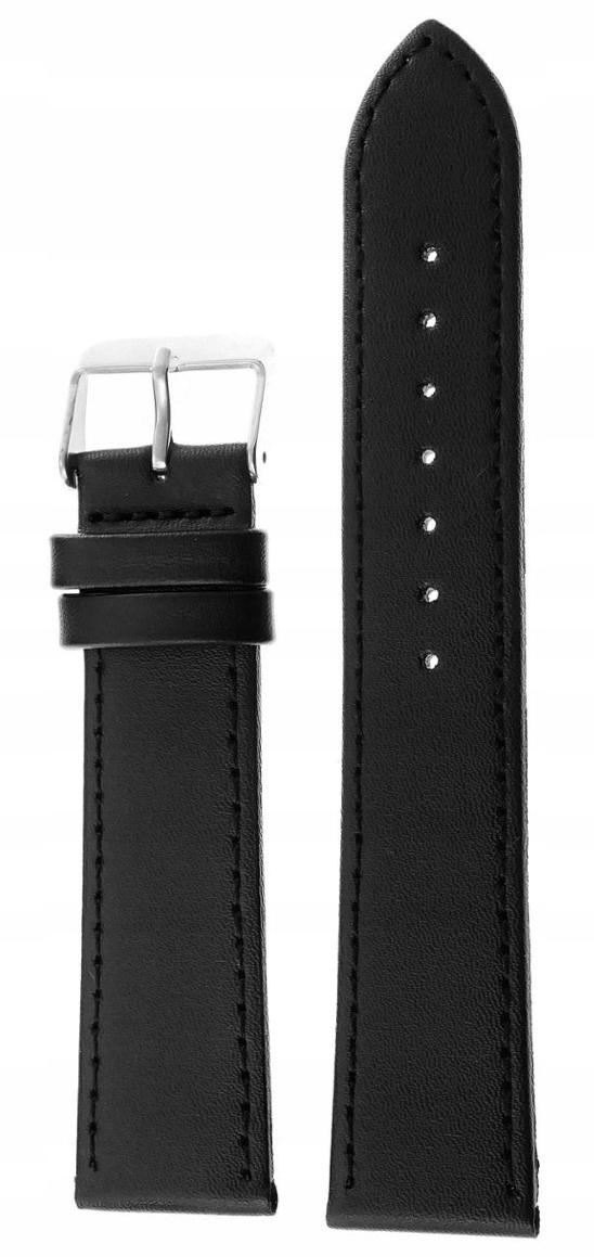 

Pasek Skórzany Czarny Jordan Kerr 18mm Sp. srebrna
