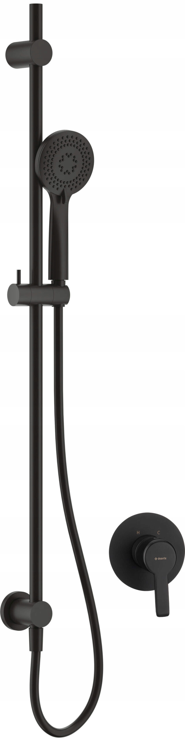 Deante Arnika Podomietkový sprchový set s tyčou Nac N9T čierny