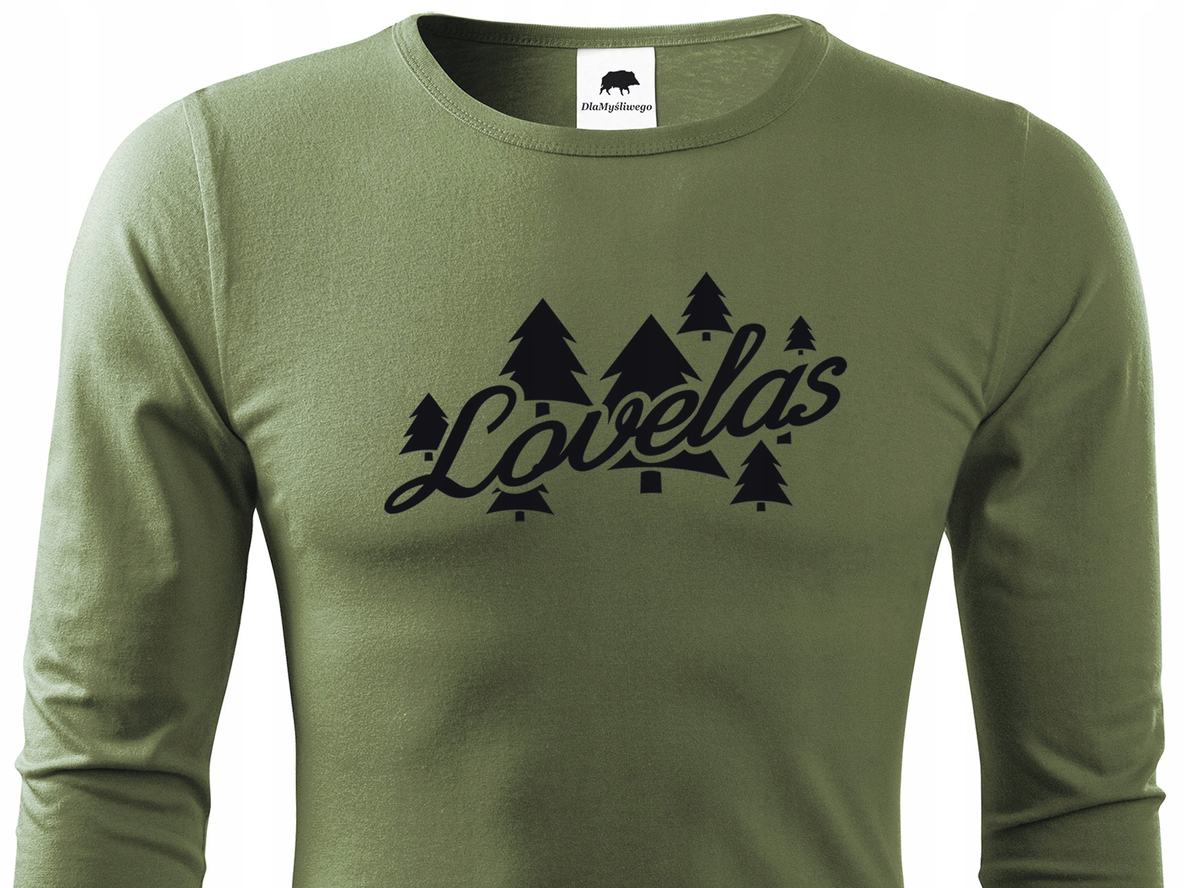 

Bawełniana bluza khaki nadruk Lovelas - bawełna
