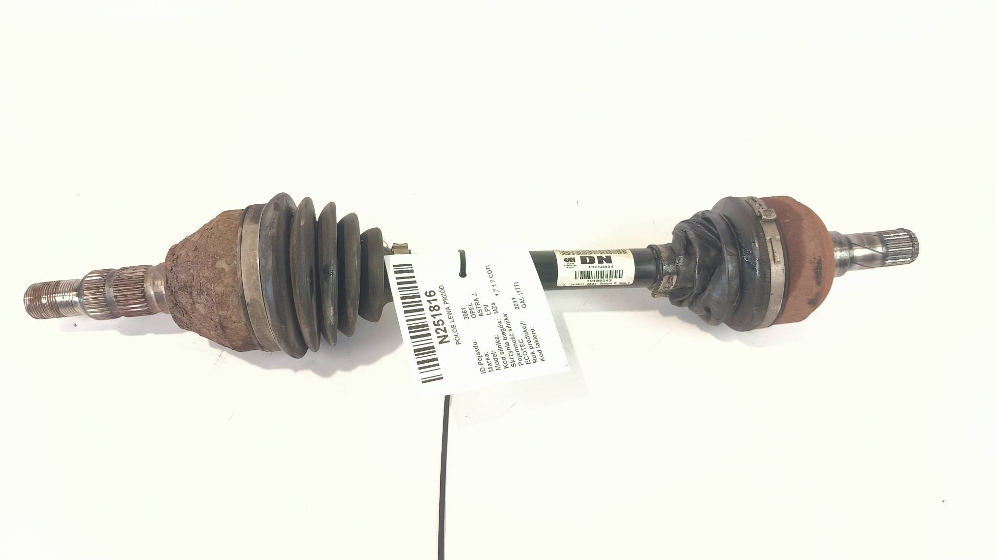 semi-axis left front 13250834 OPEL ASTRA J