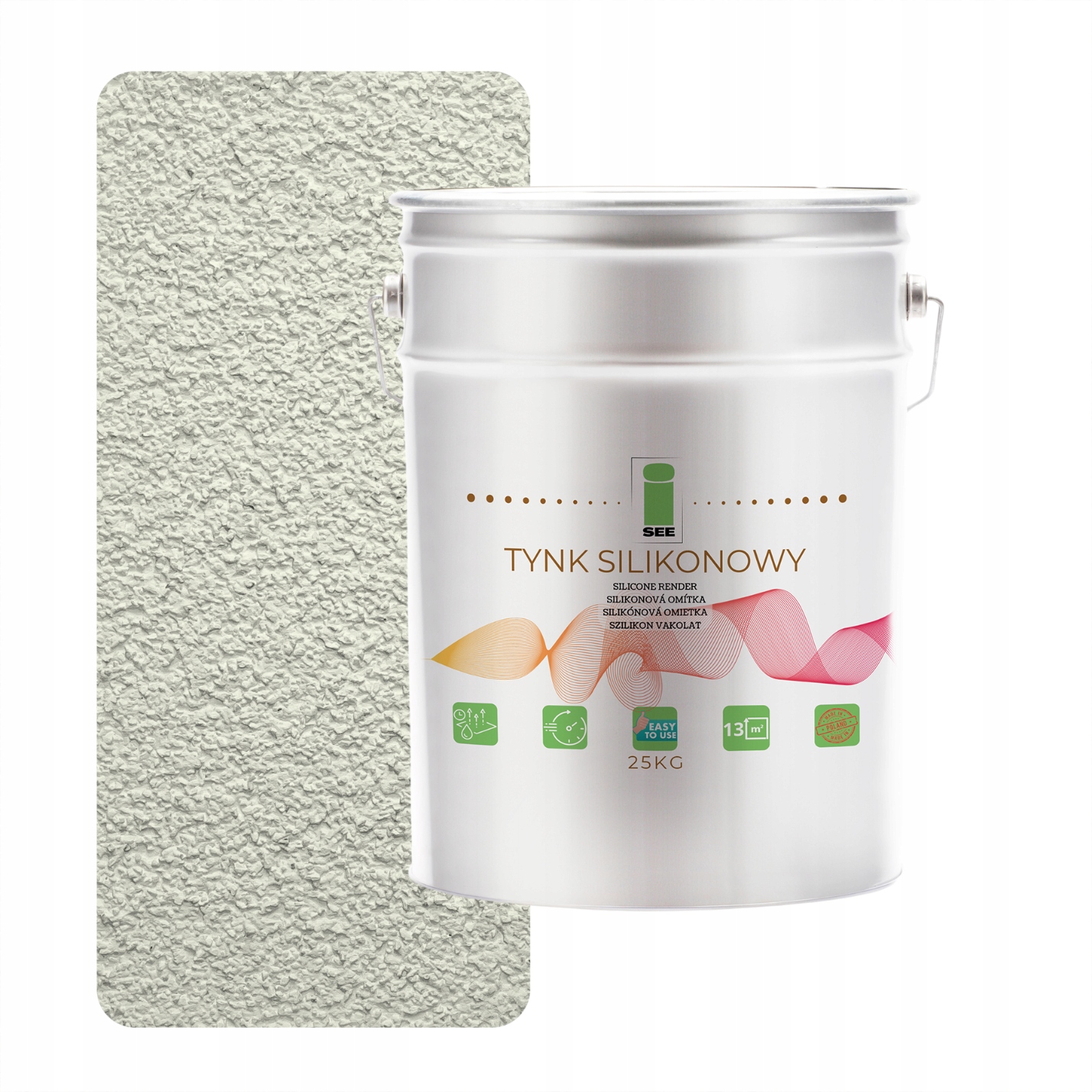 Silikónová Fasádna Omietka Biela V Zelenej 1.5MM Paropriepustná 25KG