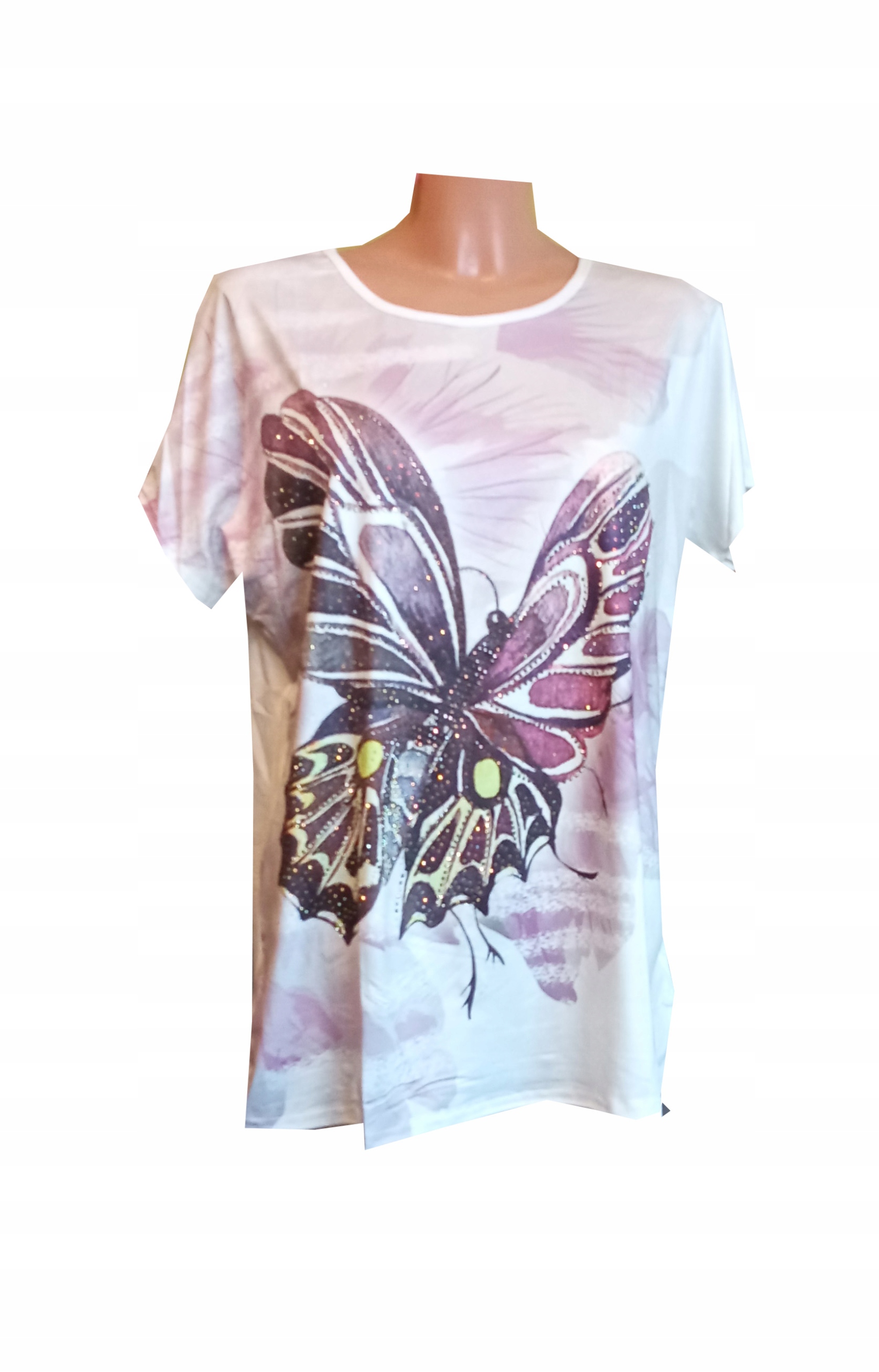 

Bluzka Koszulka Kobieca Motyl cyrkonie XL/XXL