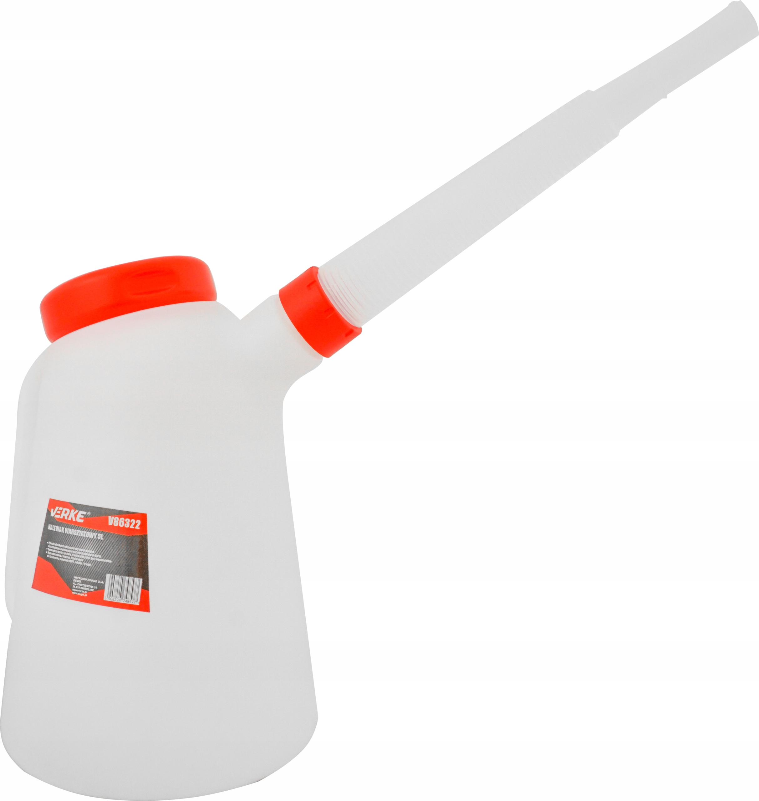 NALEWAK WARSZTATOWY KONEWKA LEJEK ELASTYCZNY Z PODZIAŁKĄ DO OLEJU PŁYNÓW 5L EAN (GTIN) 5908224748577