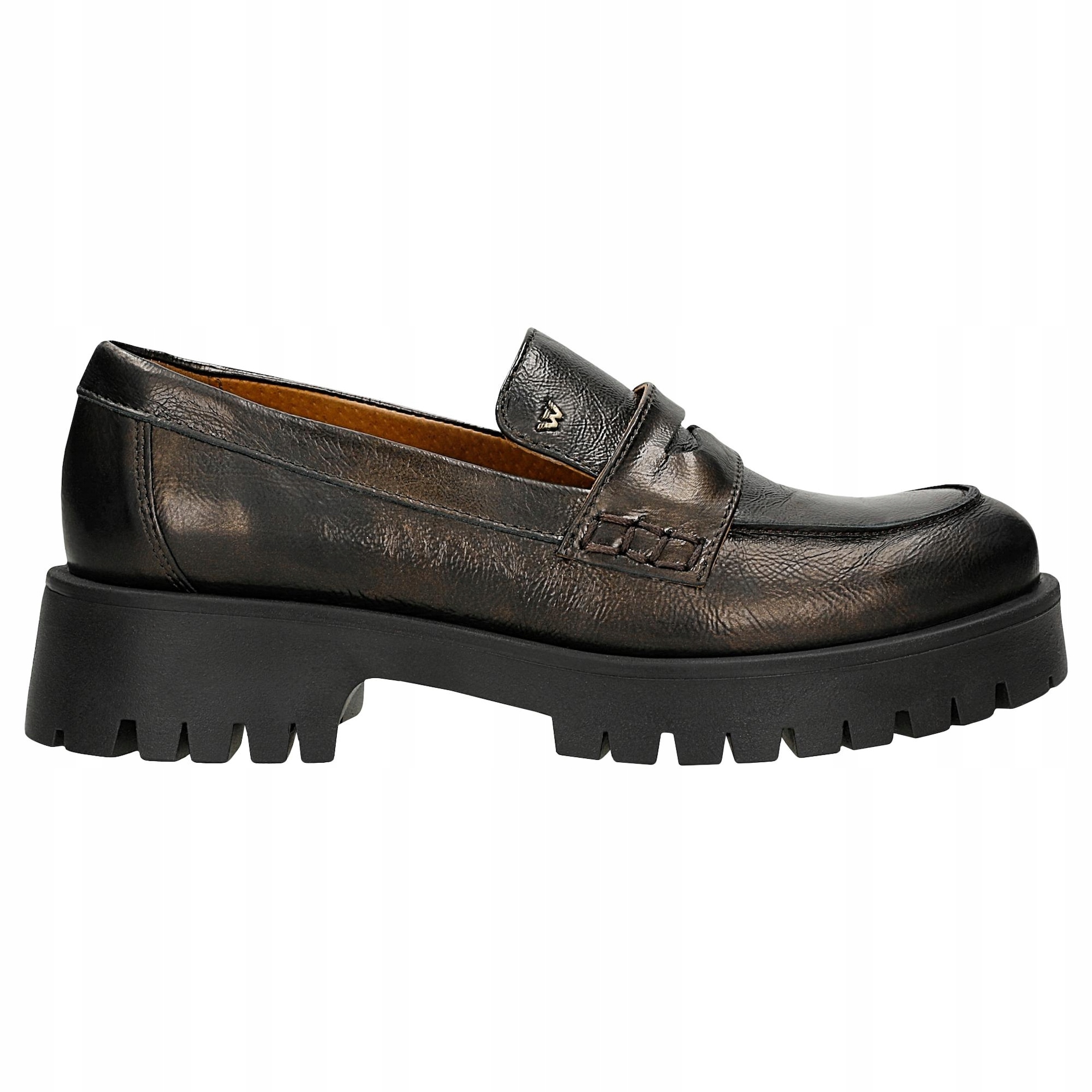 Metaliczne mokasyny damskie penny loafers r. 38
