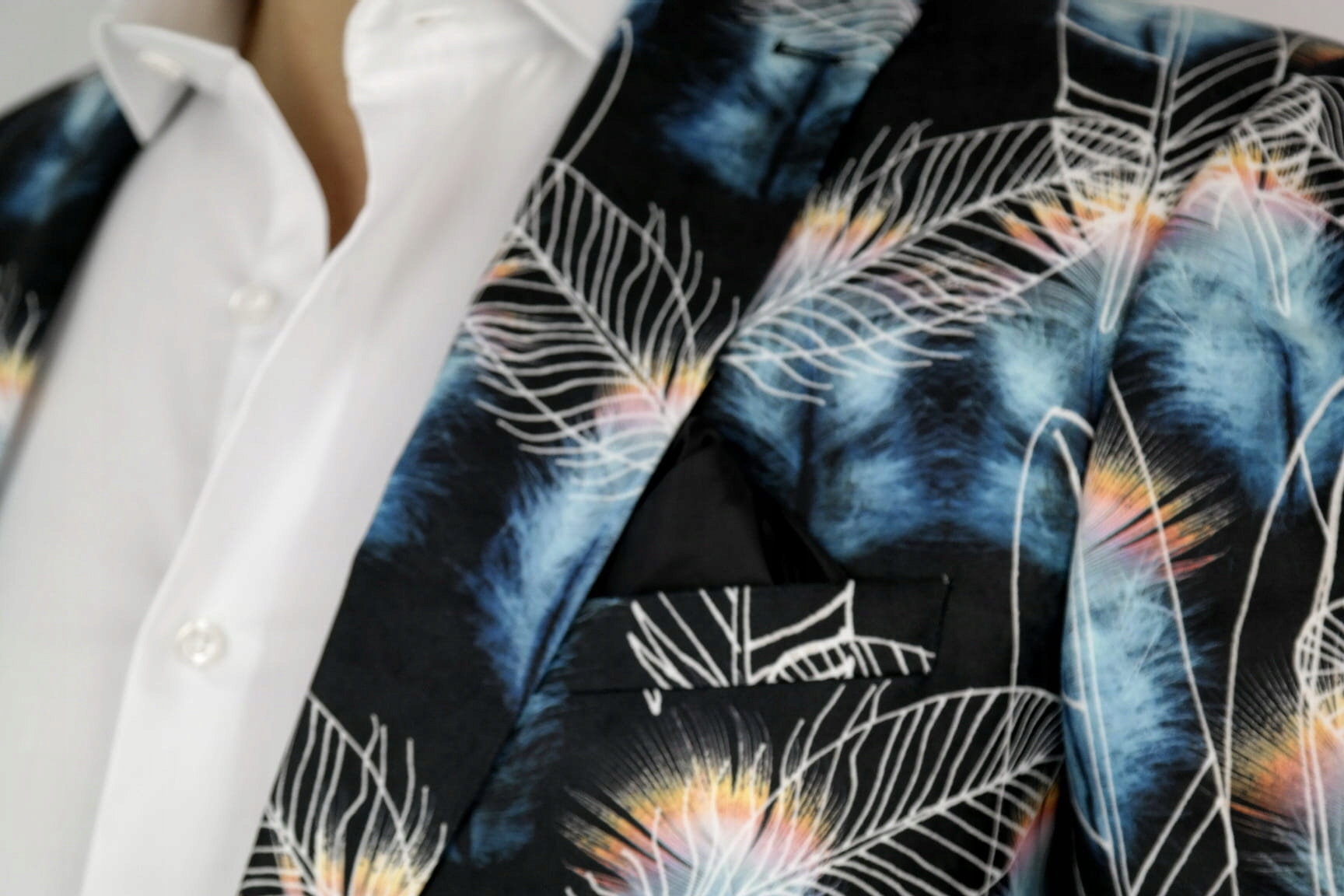 GIOVANNI PERA Marynarka męska D013 pióra (XS 46) Wzór dominujący inny wzór