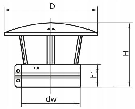 Daszek kominkowy nasada DA fi 125 ocynk Darco Kod producenta DA125-OC