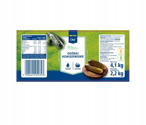 Levně Metro Chef Konzervované okurky 4,1 kg
